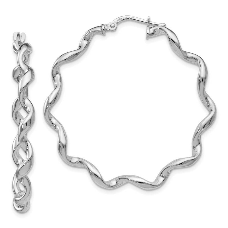 35mm Polished Spiral Twisted Hoops In Silver 38mm 1 12 In 113$